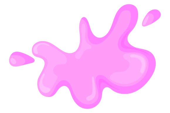 Download Gum Splash. Pink Glossy Paint Cartoon Sp - Cartoon Collection