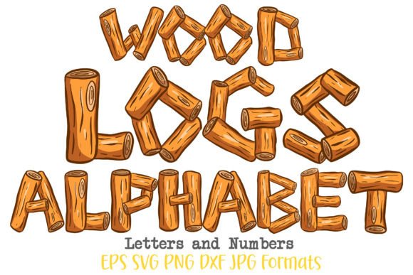 Download Wood Log Woodland Lettering Font Cartoon - Cartoon Collection