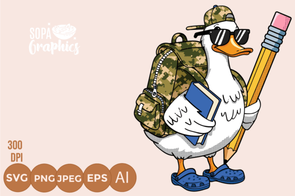 Download Back to School Stylish Cartoon Duck - Cartoon Collection